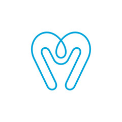 Dental health logo with the concept of teeth and happy people