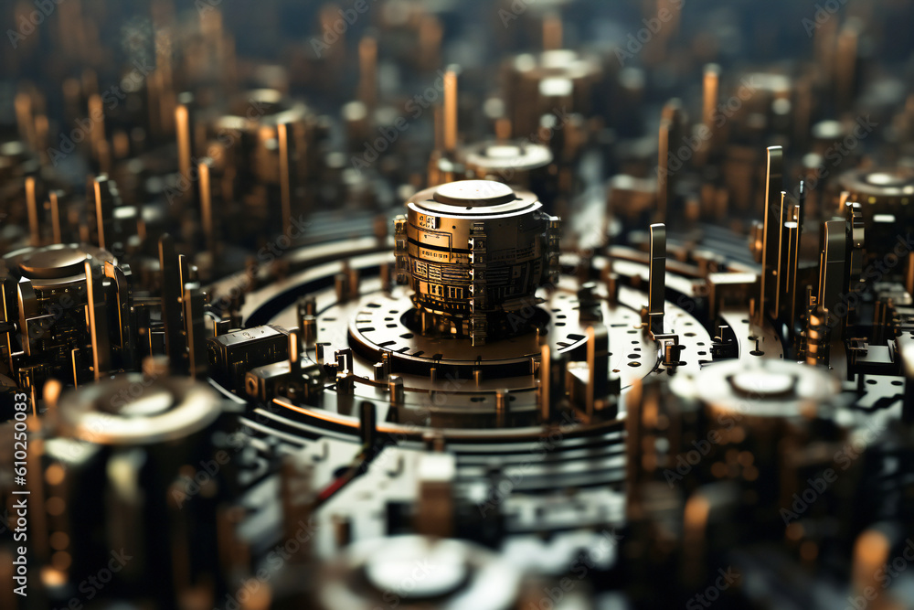 Aufkleber detailed generic abstract technology and engineering background illustration. created with generativ