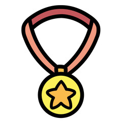 medal filled outline icon style