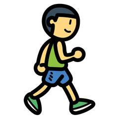 jogging filled outline icon style