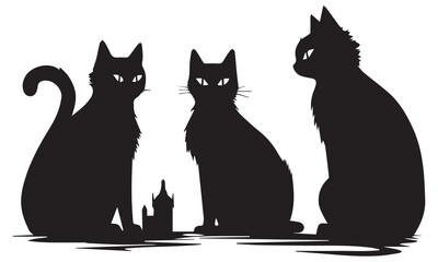 Black three silhouette vector design