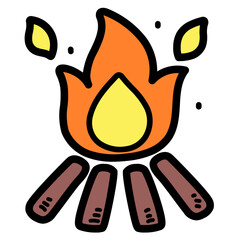 bonfire filled outline icon style