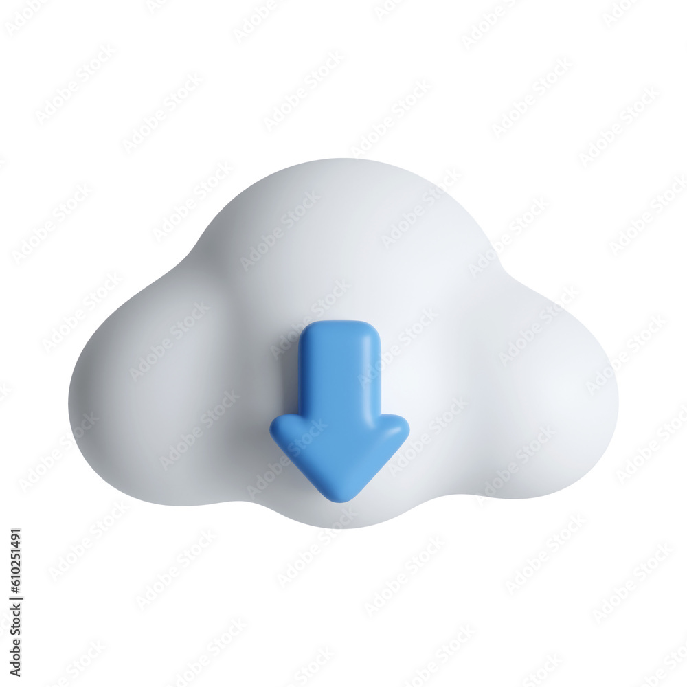 Poster 3d cloud storage icon. technology security. cloud computing. icon isolated on white background. 3d r