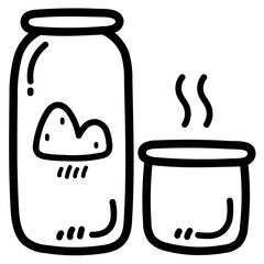 thermo bottle line icon style