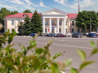 Gomel, BELARUS - MAY 26, 2023: The district center is the city of Buda Kosheleva. main square of the city