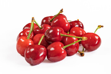 tas de cerises, isolées sur un fond blanc
