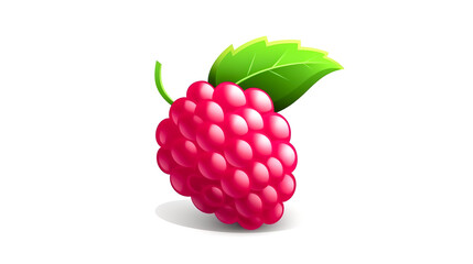 Appetizing red fresh raspberry isolated, generative AI.