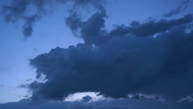 Blue thundercloud in the sky before rain