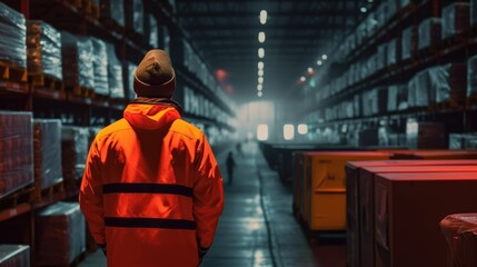 Worker inspecting incoming shipments in a storage warehouse