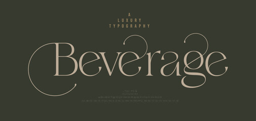 Elegant wedding logo alphabet letters font. Typography luxury classic lettering serif fonts decorative vintage retro logos and number. vector illustration - 610255408