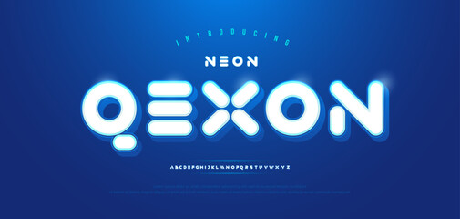 Minimal modern alphabet fonts logo. Typography minimalist urban digital neon future creative logos font. vector illustration