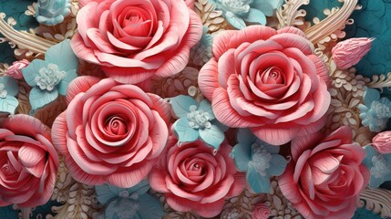 Luxurious bouquet of fresh roses
