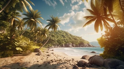 Tropical paradise captured in a beach view