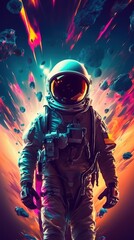 Obraz na płótnie Canvas Astronaut in space. The art of Spaceman. generative ai