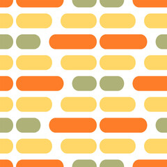 Seamless pattern of hand drawn boho oval shapes on isolated background. Design for celebrations, scrapbooking, textile, home and nursery decor, paper craft.