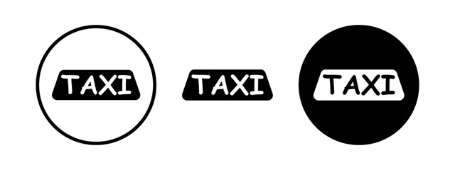 Fototapeta premium Taxi sing design for any purposes. Black button taxi icon.