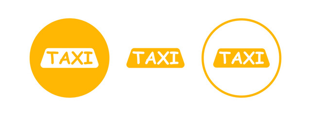 Taxi sing design for any purposes. Yellow button taxi icon.