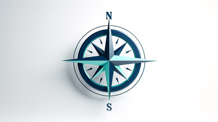 Colored compass icon, sign flat symbol, generative AI.