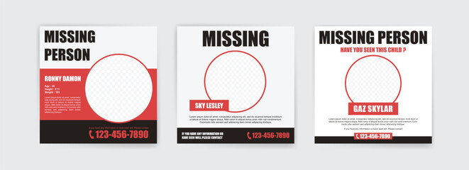 Social Media Post Template for Missing Person Search