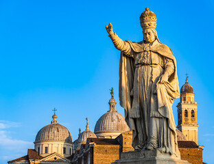 historic buildings at the old town of Padua - Padova in italy