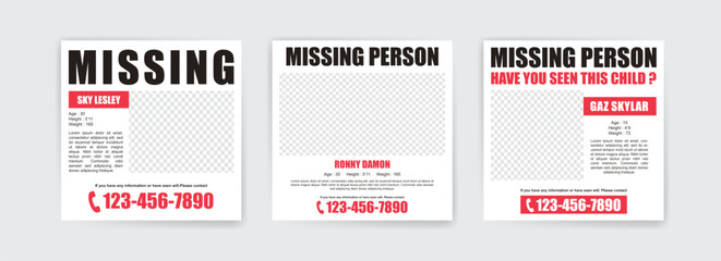 Social Media Post Template for Missing Person Search