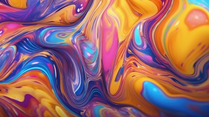 Fototapeta premium Liquid colorful paint glossy background 