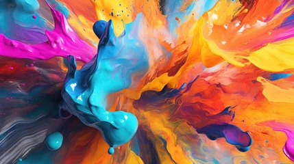 Foto op Canvas Abstract liquid glossy paint explode © Balerinastock