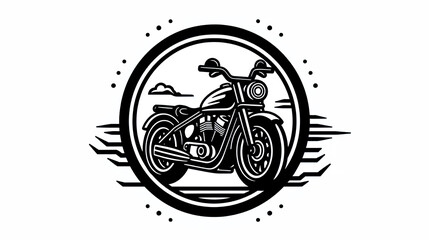 Awesome motorbike logo design isolated, generative AI.