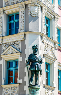 historic buildings at the old town of Mindelheim - Germany