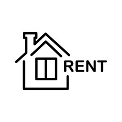 Home Rent Icon. House Rent icon - editable stroke vector illustration