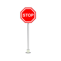 Sign stop illustration on white background