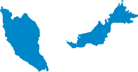 state pet of Malaysia maps in blue color vector