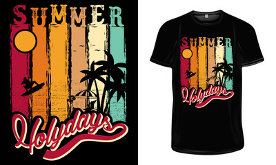 Summer Holydays T Shirt Design. Summer Quotes for T Shirt Design.