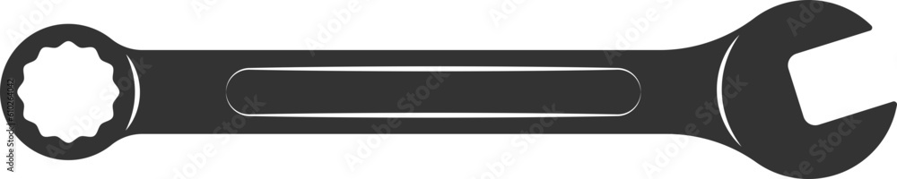 Poster tools vector wrench icon. spanner logo design element. key tool isolated on white background.