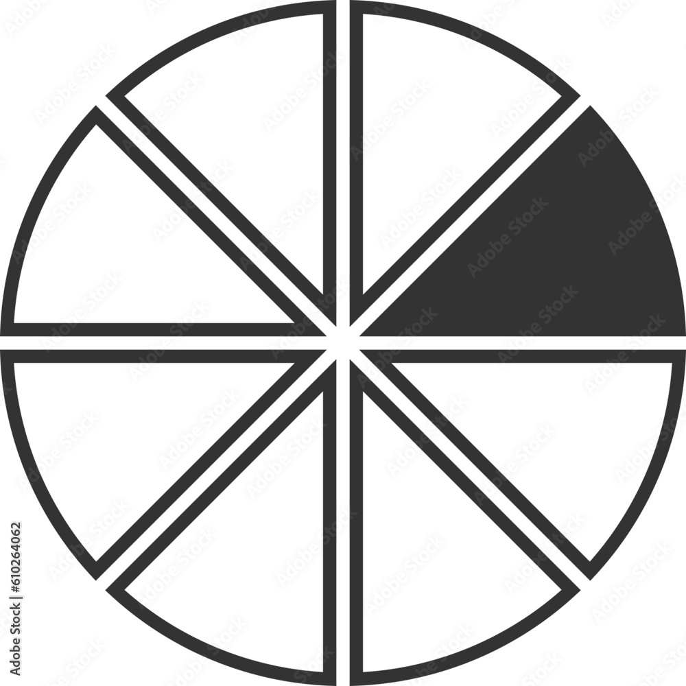 Poster pie chart icon. circle diagram vector. charts graphs logo template.