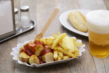 currywurst, German curry sausage, street food