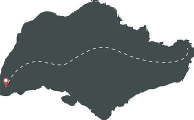 Fototapeta premium vector country map of Singapore