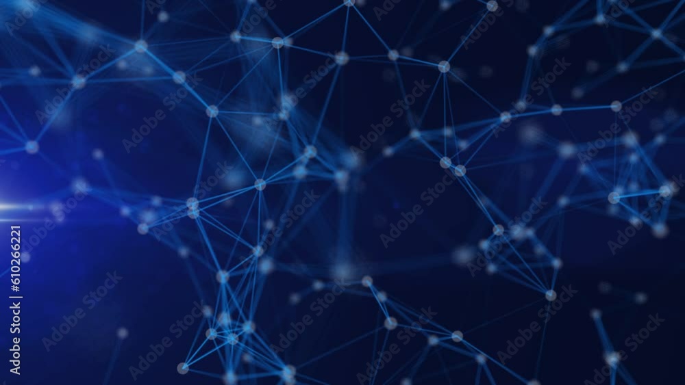Poster abstract blue line plexus technology background. seamless loop
