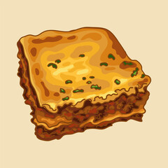 Lasagna. Popular pasta dishes in the world.