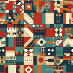 Tribal motifs seamless pattern