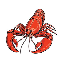 Whimsical Lobster: Delightful 2D Illustration