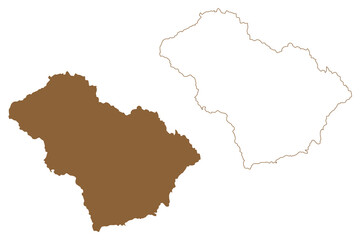 Murtal district (Republic of Austria or Österreich, Styria, Steiermark or Štajerska state) map vector illustration, scribble sketch Bezirk Murtal map