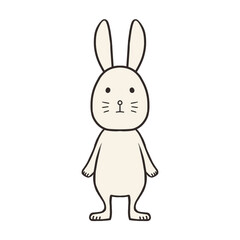 真顔デフォルメ白うさぎ