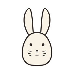 真顔デフォルメ白うさぎの顔