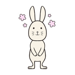 楽しむデフォルメ白うさぎ