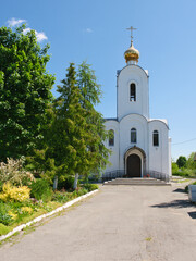 Gomel, BELARUS - MAY 26, 2023: The district center is the city of Buda Kosheleva. Orthodox Church