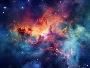 Fototapeta na wymiar Awe-inspiring cosmic view of stars and nebulas. Beautiful illustration picture. Generative AI