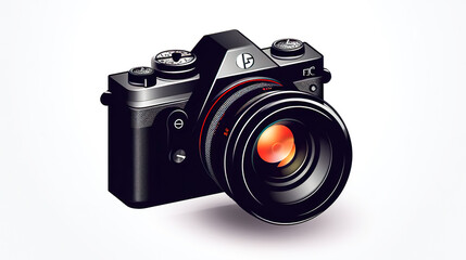 Fototapeta premium Camera icon in trendy style, generative AI.