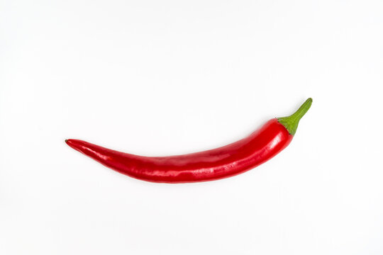 Single chili pepper isolated on white background.