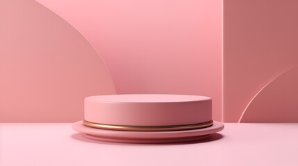3D Pink Podium mockup for background display 